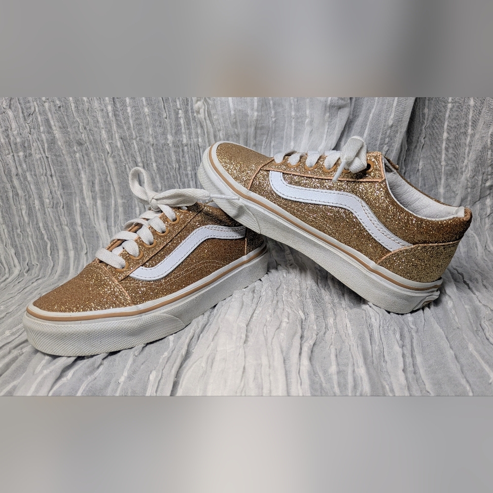 💛Vans Kids Gold & White Old Skool Sneakers